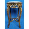 Polished wooden coffee table with marble top - Italy 20th century     