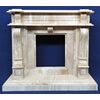 Large Louis XVI style fireplace in cream marble - Italy 20th century     