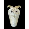 Gufo o civetta in vetro pesante sommerso a bolle con l’attimo e oro.Firma: arte di Murano.