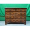 Cassettone in noce massello intarsiato Luigi XV 1700 piemontese piano asse unico