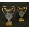 Coppia di vasi in cristallo e bronzo dorato del XIX secolo