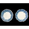 Coppia di piatti in maiolica in monocromia turchina con decoro floreale stilizzato..Manifattura Ferniani,Faenza.