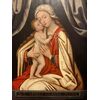 Icona sacra madonna con bambino, pittore fiammingo del XVI-XVII secolo.