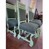 Sei Sedie antiche in verde veneziano Stile settecento restaurate
