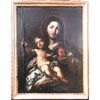 Dipinto olio su tela raffigurante Madonna con Gesu’Bambino.Scuola napoletana.