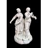 Scultura con scena galante in porcellana bianca.Manifattura Antonibon,Nove di Bassano.