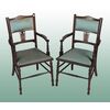 Coppia di poltroncine inglesi del 1800 stile Vittoriano con bellissimo intarsio