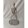 Graziosa bambola in legno con gonna - H 46 cm