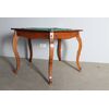 Antico Tavolo da gioco Art decò 1940 in olmo e panno verde. Diametro cm 112 Altezza cm 75 