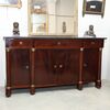 Credenza impero in mogano con piano in marmo grigio