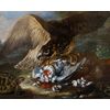Baldassarre De Caro (Napoli, 1689 – 1750)  Rapace cattura un piccione, tartaruga, rana e serpente