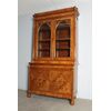 Antica Libreria Carlo X in noce 1830 Lombardia con intarsi e vetri soffiati. Mis 129 x 56 . H 242 