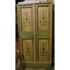 PTL655 Porta antica a doppio battente, dipinta e pannellata L 108 X 207 H cm