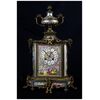 Orologio in metallo meccato francese del 1800 con decorazioni policrome a chinoiserie