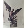 Spettacolare San Michele Arcangelo e Lucifero in Bronzo - H 98 cm 