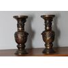 Coppia di grandi vasi  Bronzo Giapponesi Fine 800 periodo MeiJi . Altezza cm 45