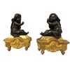 COPPIA DI SCULTURE IN BRONZO
