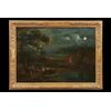 Giuseppe Bernardino Bison (Palmanova 1762- Milan 1844) - Landscape in the moonlight with fire     
