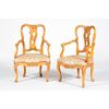 Pair of lacquered and painted armchairs - Venice 18th century     
