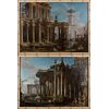 RISERVATI Francesco Aviani (Venezia, 25-11-1662 / 1715), Coppia di dipinti raffiguranti Capricci Architettonici, olio su tela