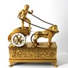 Orologio da tavolo con biga e leone