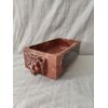 Bellissimo portagioie in marmo rosso Verona con intarsio - 15 x 30 cm