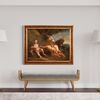 Italian painting from the 17th century, bacchanal of cherubs