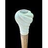 Bastone con pomolo in avorio globulare inciso a spirale con bussola.