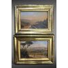 Pair of small paintings "View of Florence" and "View of Pisa" - 19th Century