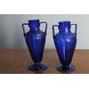 Antica coppia di vasi  Anfora Murano blu cobalto Liberty 1930 Altezza cm 36 – 34 