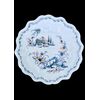 Piatto in maiolica a bordo lobato e zigrinato con decoro al ‘ponticello’.Manifattura Antoninon,Nove di Bassano.