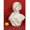 SCULTURE ANTICHE IN ALABASTRO, SCULTURA  ANTICA DI DONNA, BUSTO DI RAGAZZA, EPOCA FINE XIX SECOLO. (STAL84)