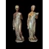 COPPIA DI SCULTURE IN BRONZO PATINATO 