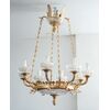 Lampadario antico Napoleone III Francese in bronzo dorato e cristallo. Periodo XIX secolo.