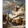 FRANCESCO FOSCHI - SNOWY LANDSCAPE PAINTED ON CANVAS