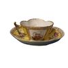 Tazzina con piattino in porcellana gialla Meissen del 1800