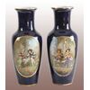 Coppia di vasi in porcellana di sevres del 1800 dipinti a mano con scena galante