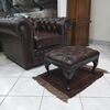 Poltrona chesterfield  originale nuova in pelle marrone 