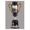 Grande vaso in porcellana manifattura Vienna del 1800 a fondo blu e decori oro