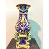 Majolica vase with four lion feet with a quatrefoil base with Raphaelesque, grotesque and masks decoration.Ginori manufacture.     