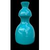 Vaso verde in vetro incamiciato con corpo rastremato. Manifattura Nason.Murano.