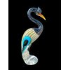 Figura di uccello airone in vetro pesante sommerso con inclusione ossidi di argento.A.Ve.M Murano.