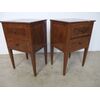 COPPIA DI COMODINI STILE LUIGI XVI LASTRONATI IN NOCE FINE 800  cm L47xP37xH72