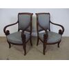 COPPIA DI POLTRONE STILE IMPERO IN NOCE EPOCA 800 FRANCIA  cm L59xL49xH90