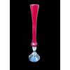 Vaso a ‘tromba’ in vetro incamiciato rosso-lattimo.Murano.