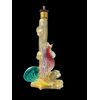 Lampada in vetro pesante sommerso con figura di gallo su ramo.Murano.manifattura Seguso.