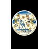 Piatto in maiolica con figura di contadino in ambiente agreste.Pavia.