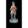 Scultura in vetro pesante raffigurante personaggio maschile con cappello.Boemia.
