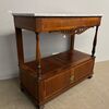 Antica credenza CARLO X  1840 - console noce marmo bardiglio  . restaurata . mis 119 x 52 . H 110 
