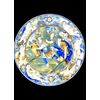 Piatto in maiolica decorato con scena mitologica e tesa a putti e mascherone.Castelli d’Abruzzo.Bottega Gentile. 